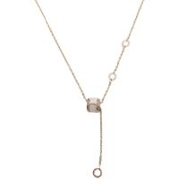 Collier de bijoux de titane, Acier titane, avec 1.97inch chaînes de rallonge, Placage de couleur d'or, bijoux de mode & pour femme & avec strass, 13mm .54 pouce, Vendu par PC