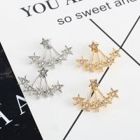 Zinc Alloy Earring Jacket, plated, fashion jewelry & for woman & with rhinestone 