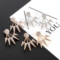 Zinc Alloy Earring Jacket, plated, fashion jewelry & for woman & with rhinestone 