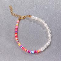 Мода ювелирные изделия anklet, полимерный клей, с ABS пластик жемчужина, Другое покрытие, ювелирные изделия моды & Женский, разноцветный, длина:10.63 дюймовый, продается PC