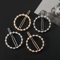 Hair Clip, Zinc Alloy, with Plastic Pearl, plated, fashion jewelry & for woman 