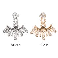 Zinc Alloy Earring Jacket, plated, fashion jewelry & for woman & with rhinestone 