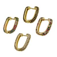 Brass Huggie Hoop Earring, micro pave cubic zirconia & for woman 