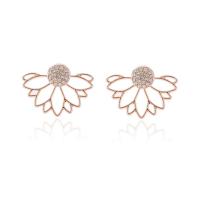 Zinc Alloy Earring Jacket, plated, fashion jewelry & for woman & with rhinestone 