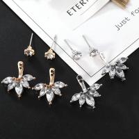 Zinc Alloy Earring Jacket, plated, fashion jewelry & for woman & with rhinestone 