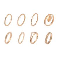 Zink-Legierung Ring Set, Zinklegierung, goldfarben plattiert, neun Stück & Modeschmuck & für Frau, goldfarben, frei von Nickel, Blei & Kadmium, verkauft von setzen