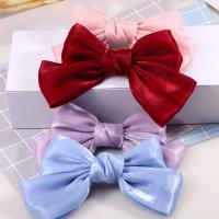 Hair Barrettes, Cloth, with Zinc Alloy, Bowknot, for woman 