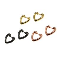 Brass Hoop Earring, Heart, for woman 