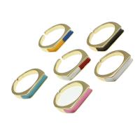 Brass Cuff Finger Ring, Adjustable & for woman & enamel 