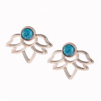 Zinc Alloy Earring Jacket, with Resin, plated, fashion jewelry & for woman 