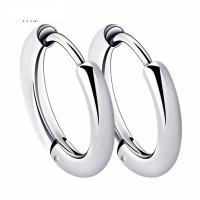 Acier titane Huggie Anneau d'oreille, Placage, normes différentes pour le choix & pour homme, argent, 2.5mm, Vendu par PC