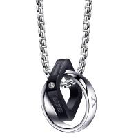 Titanium Steel Jewelry Necklace, plated, box chain & for man & with rhinestone 21mm Approx 23.62 Inch 