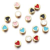 Perlas de aleación de Zinc de esmalte, Corazón, Bricolaje, más colores para la opción, 8x4mm, 20PCs/Bolsa, Vendido por Bolsa