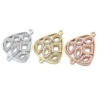 Cubic Zirconia Micro Pave Brass Connector, plated, micro pave cubic zirconia & hollow Approx 1mm 