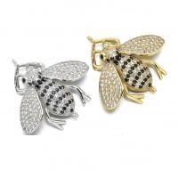 Cubic Zirconia Micro Pave Brass Connector, Cicada, plated, micro pave cubic zirconia Approx 1mm 