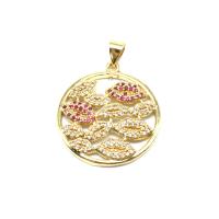 Cubic Zirconia Micro Pave Brass Pendant, Lip, micro pave cubic zirconia, multi-colored 