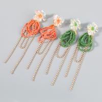 Fashion Fringe Earrings, Zinc Alloy, with acrylic rhinestone & Resin, fashion jewelry & for woman 