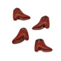 Kunstdruck Porzellan Perlen, Schuhe, DIY, rot, 16x19x8mm, 100PCs/Tasche, verkauft von Tasche