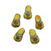 Kunstdruck Porzellan Perlen, Pantoffel, DIY, gemischte Farben, 17x9x6mm, 100PCs/Tasche, verkauft von Tasche