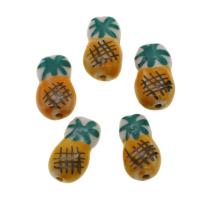 Kunstdruck Porzellan Perlen, Ananas, DIY, gemischte Farben, 21x11x7mm, 100PCs/Tasche, verkauft von Tasche