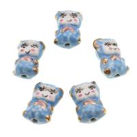 Animal Porcelain Beads, Cat, DIY, mixed colors 