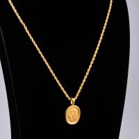 Stainless Steel Jewelry Necklace, 316L Stainless Steel, with 5cm extender chain, Sunflower, gold color plated, French Rope Chain & for woman, golden Approx 40 cm 