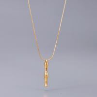 Stainless Steel Jewelry Necklace, 316L Stainless Steel, with 5cm extender chain, Bamboo, gold color plated, snake chain & for woman, gold Approx 45 cm 