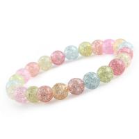 Crackle Quartz Bracelet, Round, for woman, multi-colored, 8mm cm 