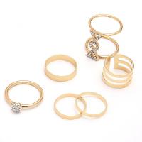 Zink-Legierung Ring Set, Zinklegierung, plattiert, Einstellbar & verschiedene Stile für Wahl & für Frau & mit Strass, keine, 15mm,16mm,17mm, verkauft von setzen