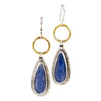 Zinc Alloy Drop Earring, with Lapis Lazuli, plated, fashion jewelry & for woman 