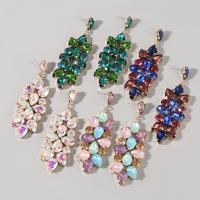 Glass Zinc Alloy Earring, fashion jewelry & for woman & with glass rhinestone 