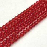 Glass Beads, Round, polished, DIY, red cm 