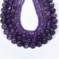 Natürliche Amethyst Perlen, rund, poliert, DIY, violett, Länge:38 cm, verkauft von Strang