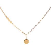 Stainless Steel Jewelry Necklace, 316L Stainless Steel, with 5cm extender chain, Round, gold color plated, for woman, golden Approx 40 cm 