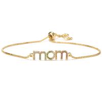 metal Pulsera, 18K chapado en oro, Ajustable & Joyería Día de la Madre & para mujer, 3mm, longitud:aproximado 8 Inch, Vendido por UD