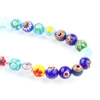 Millefiori Slice Lampwork Beads, Millefiori Lampwork, Round, printing, DIY, mixed colors cm 