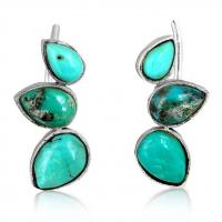 Turquoise Zinc Alloy Earring, with turquoise, plated, fashion jewelry & for woman 