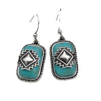 Turquoise Zinc Alloy Earring, with turquoise, plated, fashion jewelry & for woman 