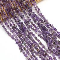 Edelstein-Chips, Amethyst, DIY, violett, 3x5-4x6mm, Länge:40 cm, verkauft von Strang