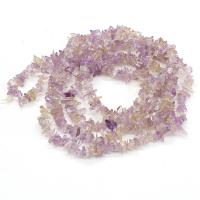 Edelstein-Chips, Rutilated Quarz, mit Amethyst, Bruchstück, DIY, hellviolett, 3x5-4x6mm, Länge:40 cm, verkauft von Strang