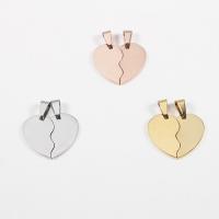 Stainless Steel Pendants, Heart, polished, DIY 