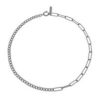 Collier de bijoux de titane, Acier titane, poli, unisexe & normes différentes pour le choix & chaîne de gourmette, argent, Vendu par PC