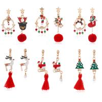 Christmas Earrings, Zinc Alloy, plated, for couple 