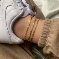 Мода ювелирные изделия anklet, титан, с 1.96 inch наполнитель цепи, плакирован золотом, Женский, длина:Приблизительно 7.68 дюймовый, продается PC