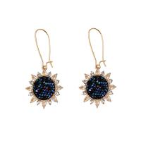 Boucle d'oreille goutte laiton strass, Placage de couleur d'or, pour femme & avec strass Vendu par paire