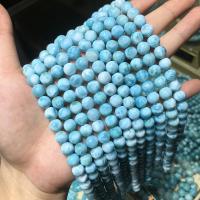 Бусины из одного камня, Larimar, Круглая, DIY, голубой, длина:16 дюймовый, продается Strand