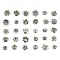 Zinc Alloy Bead Caps, antique silver color plated, mixed, 5-10mm 