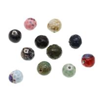 Speckled Porcelain Beads, Round, DIY 