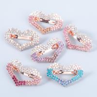 Hair Barrettes, Zinc Alloy, Heart, fashion jewelry & for woman & with rhinestone 