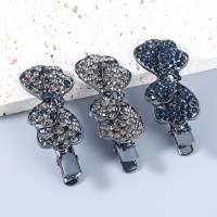 Alligator Hair Clip, Zinc Alloy, Bowknot, fashion jewelry & for woman & with rhinestone 